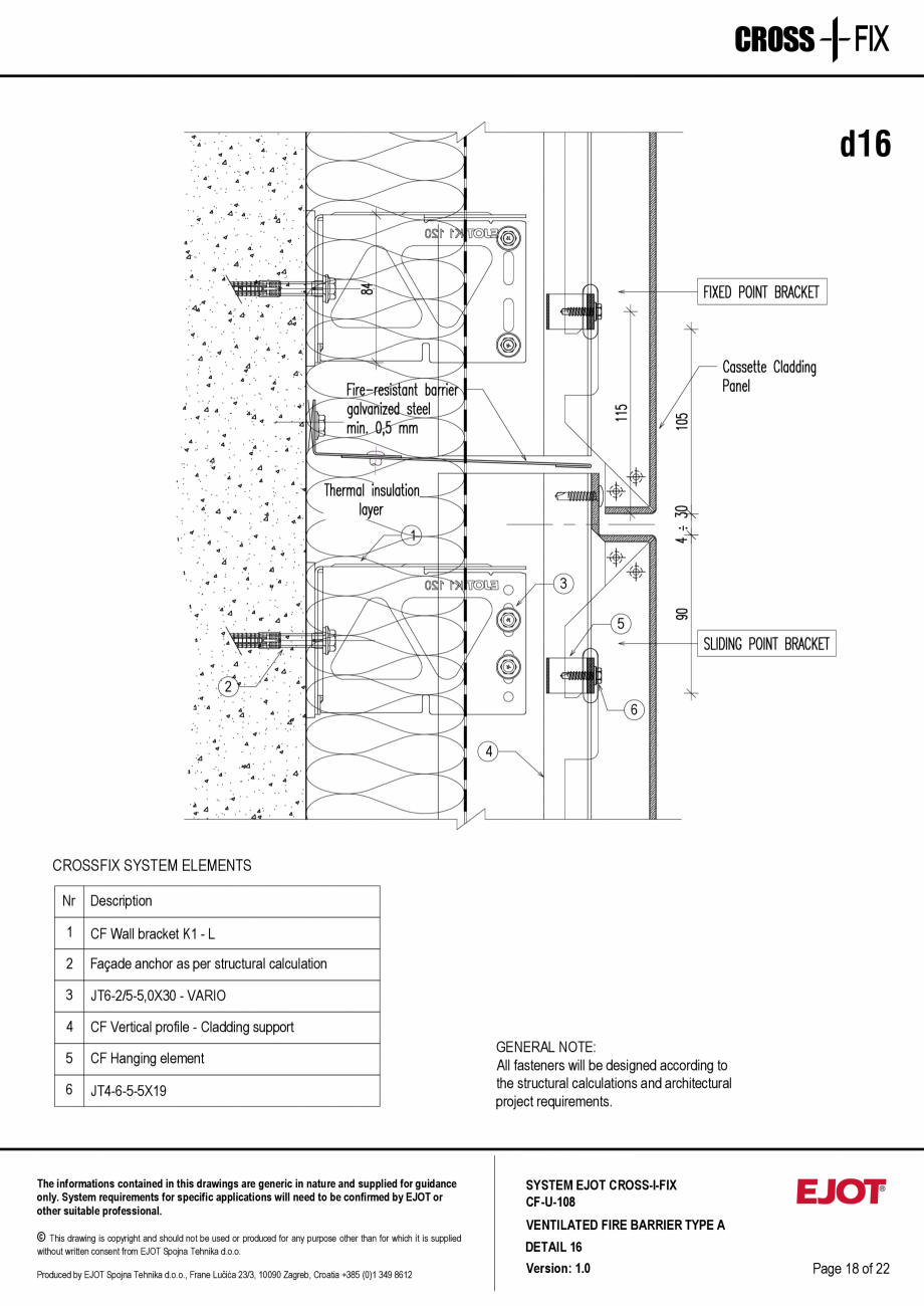 Pagina 19-Consola de inox pentru fatade ventilate CF-U-108 EJOT Crossfix&reg; Fisa tehnica Engleza hould not...