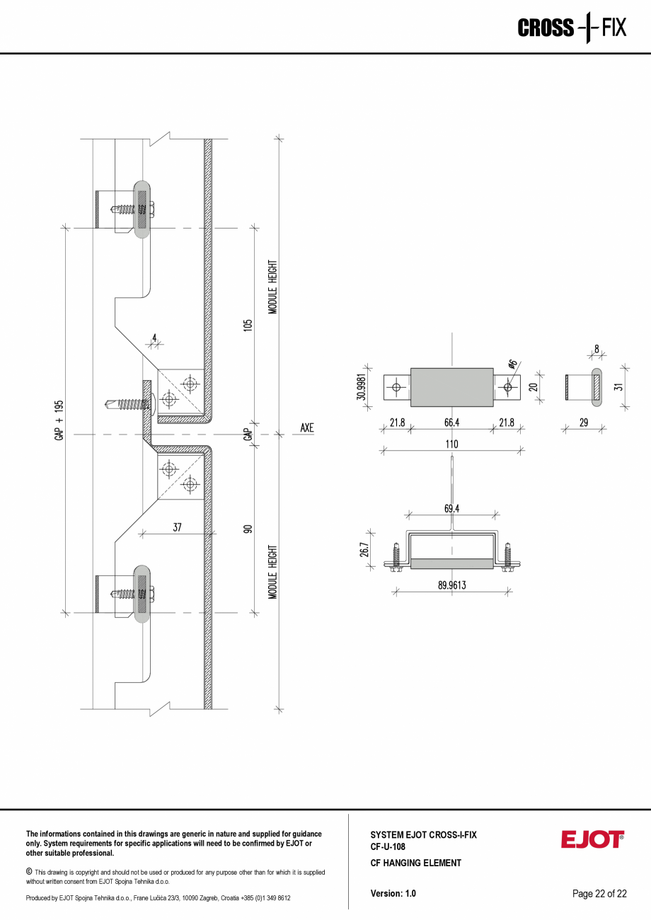 Pagina 24-Consola de inox pentru fatade ventilate CF-U-108 EJOT Crossfix&reg; Fisa tehnica Engleza 