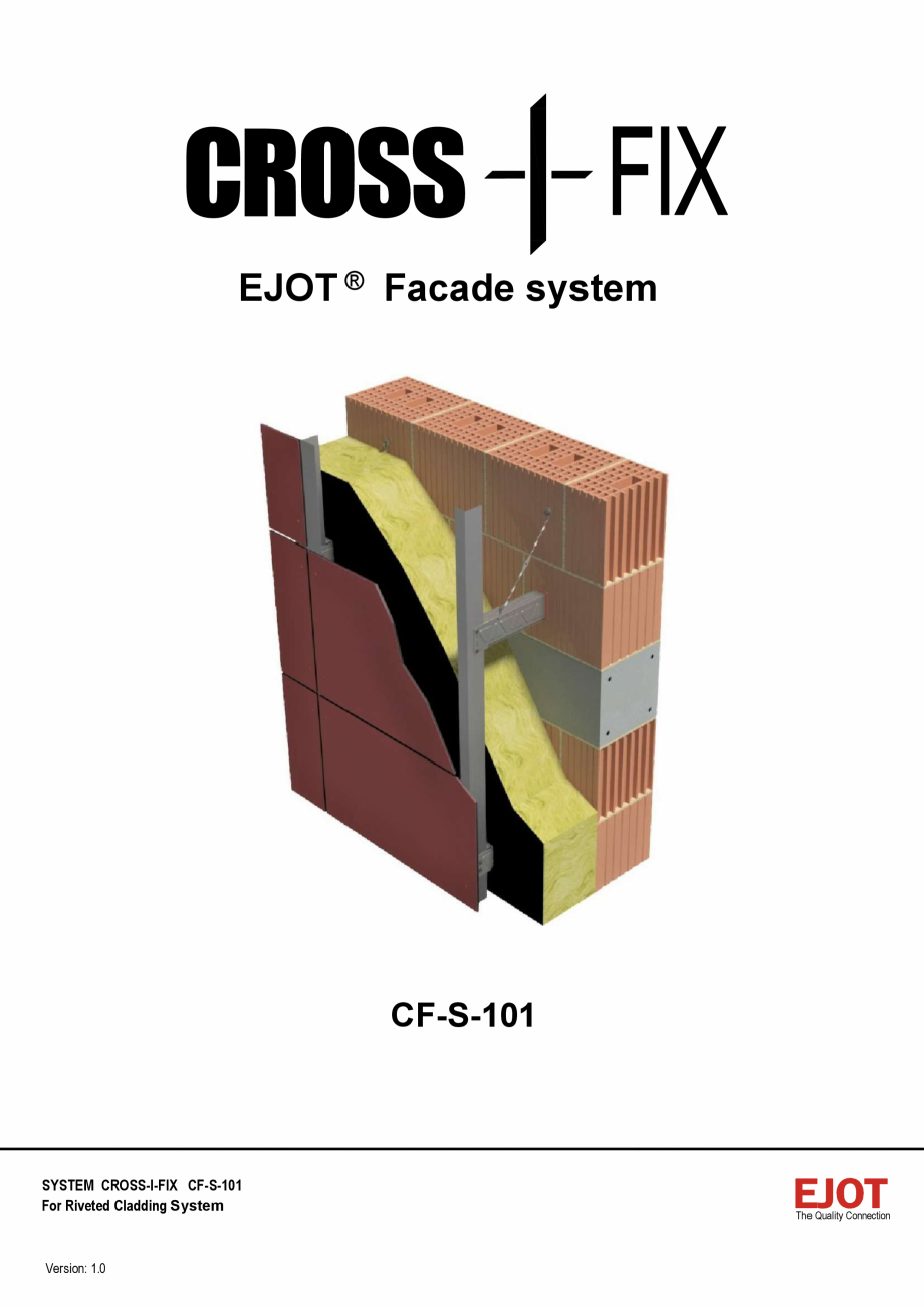 Pagina 1-Consola de inox pentru fatade ventilate CF-S-101 EJOT Crossfix&reg; Fisa tehnica Engleza CROSS
EJOT ...