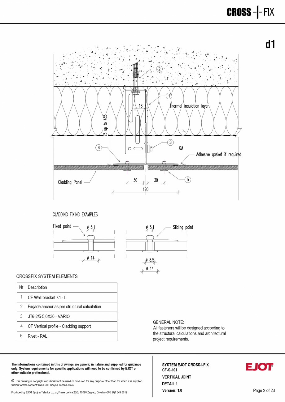 Pagina 3-Consola de inox pentru fatade ventilate CF-S-101 EJOT Crossfix&reg; Fisa tehnica Engleza  drawing is...