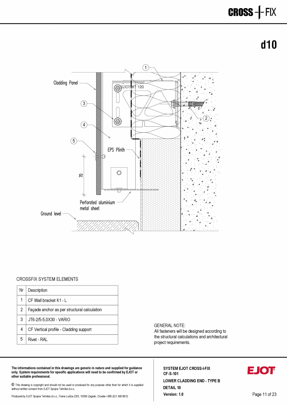 Pagina 12-Consola de inox pentru fatade ventilate CF-S-101 EJOT Crossfix&reg; Fisa tehnica Engleza ll bracket ...
