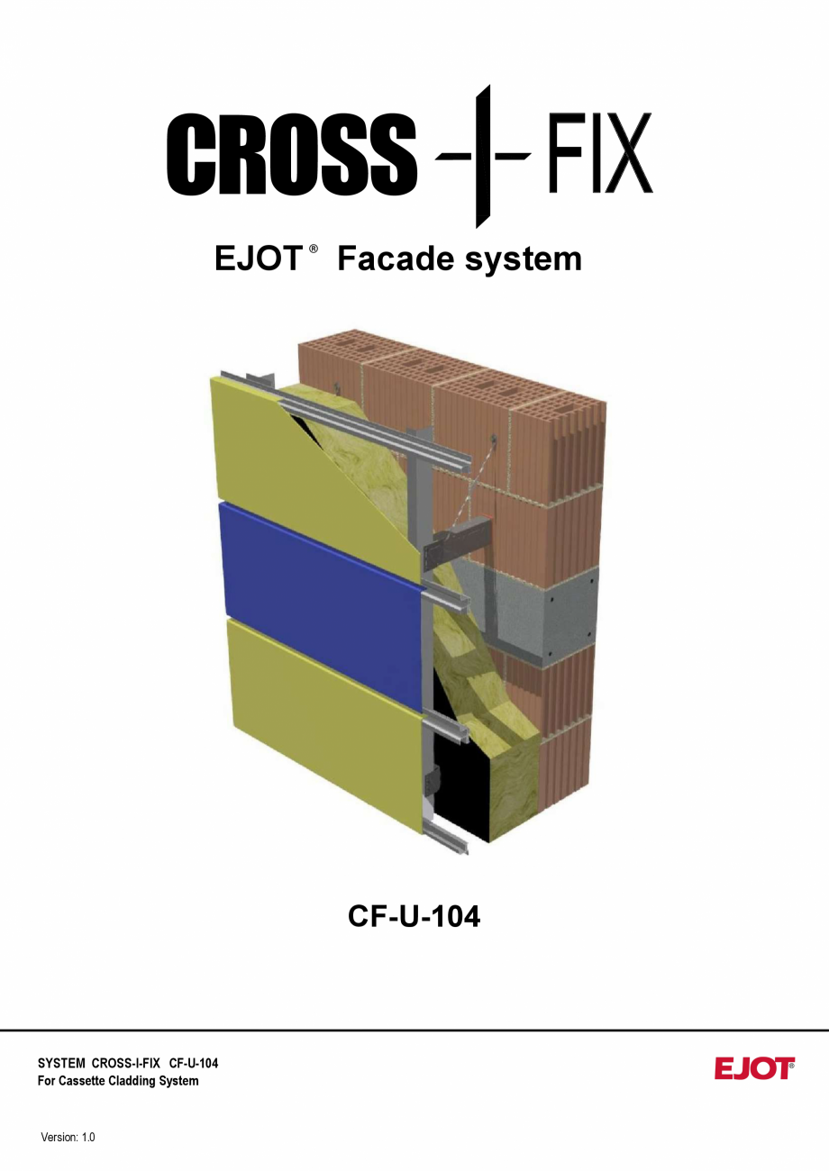 Pagina 1-Consola de inox pentru fatade ventilate CF-U-104 EJOT Crossfix&reg; Fisa tehnica Engleza CROSS
EJOT ...