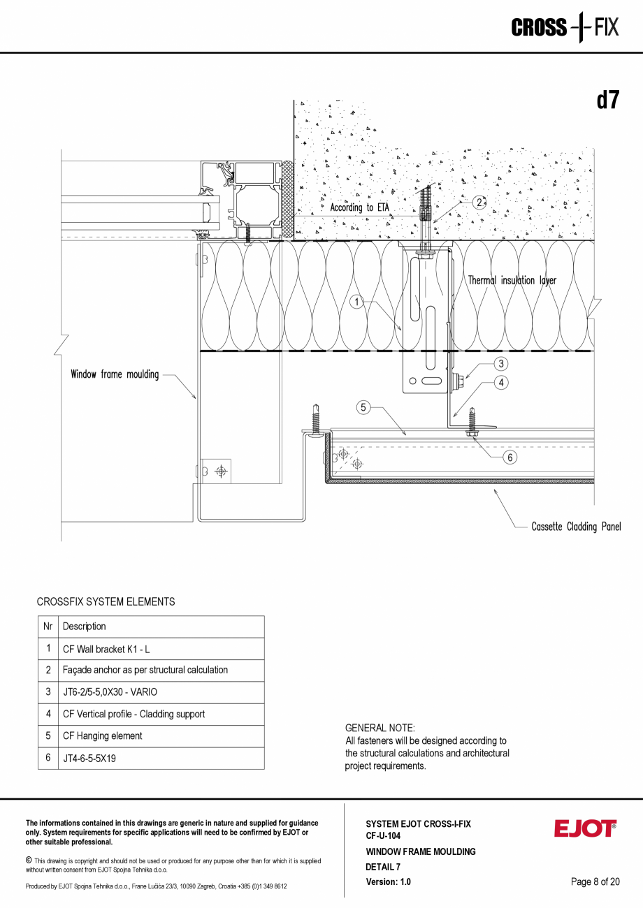 Pagina 9-Consola de inox pentru fatade ventilate CF-U-104 EJOT Crossfix&reg; Fisa tehnica Engleza 
DETAIL 7

...