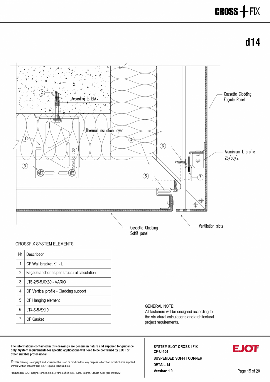 Pagina 16-Consola de inox pentru fatade ventilate CF-U-104 EJOT Crossfix&reg; Fisa tehnica Engleza  EJOT or...
