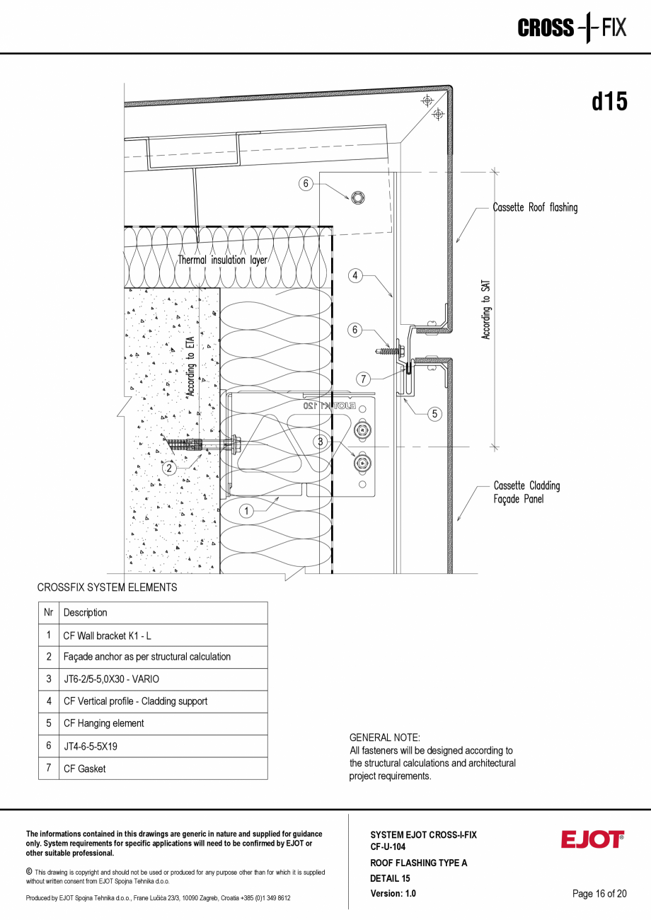 Pagina 17-Consola de inox pentru fatade ventilate CF-U-104 EJOT Crossfix&reg; Fisa tehnica Engleza nal.

©...