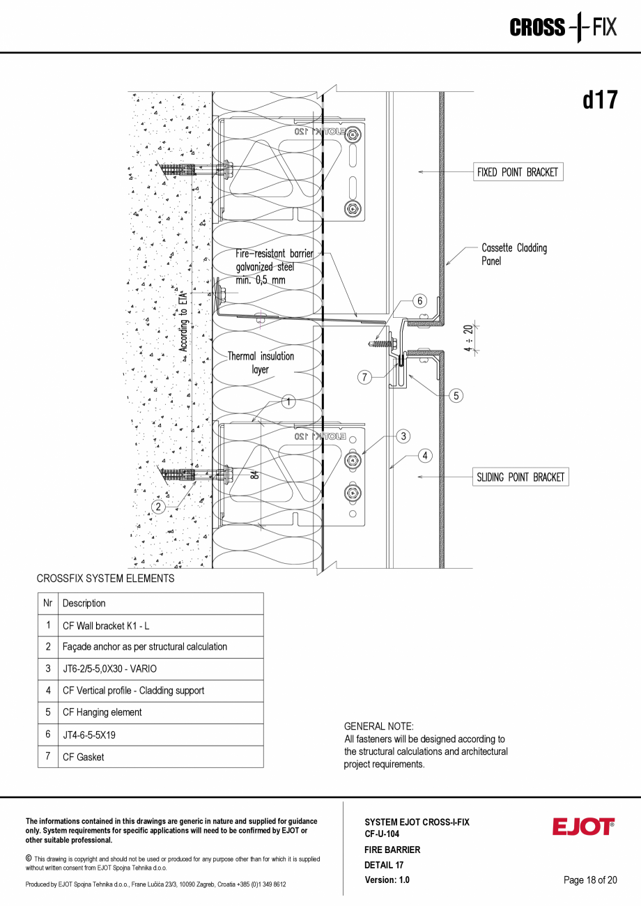 Pagina 19-Consola de inox pentru fatade ventilate CF-U-104 EJOT Crossfix&reg; Fisa tehnica Engleza h it is...