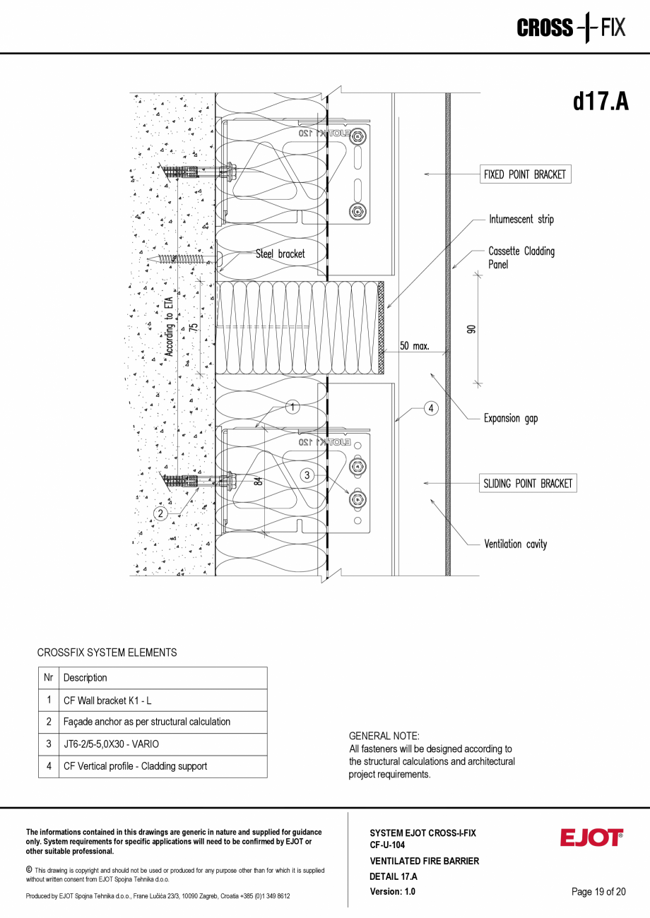 Pagina 20-Consola de inox pentru fatade ventilate CF-U-104 EJOT Crossfix&reg; Fisa tehnica Engleza e...