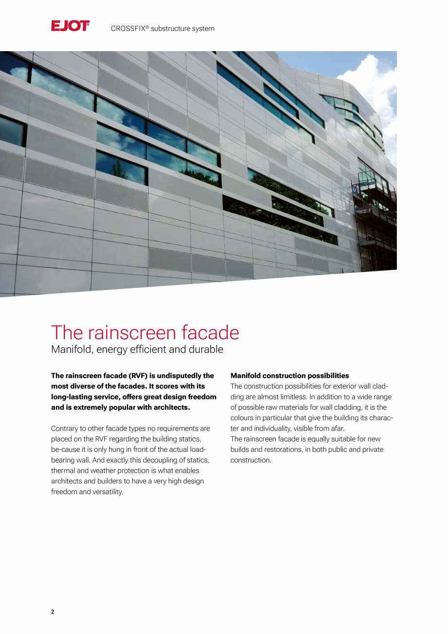 Pagina 2-Consola de inox pentru fatade ventilate EJOT Crossfix&reg; Catalog, brosura Engleza far.
The...