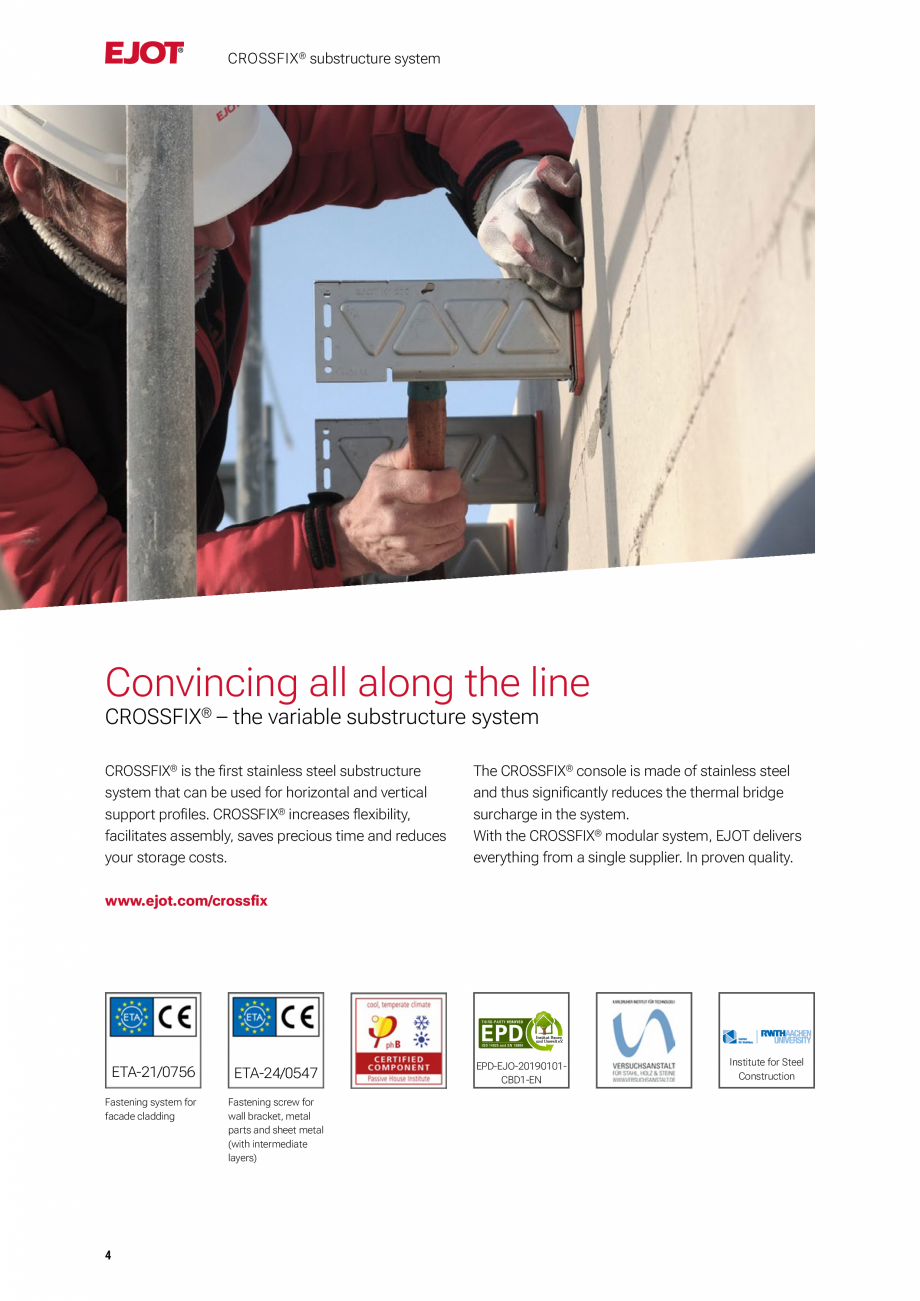 Pagina 4-Consola de inox pentru fatade ventilate EJOT Crossfix&reg; Catalog, brosura Engleza on

CROSSFIX ®...