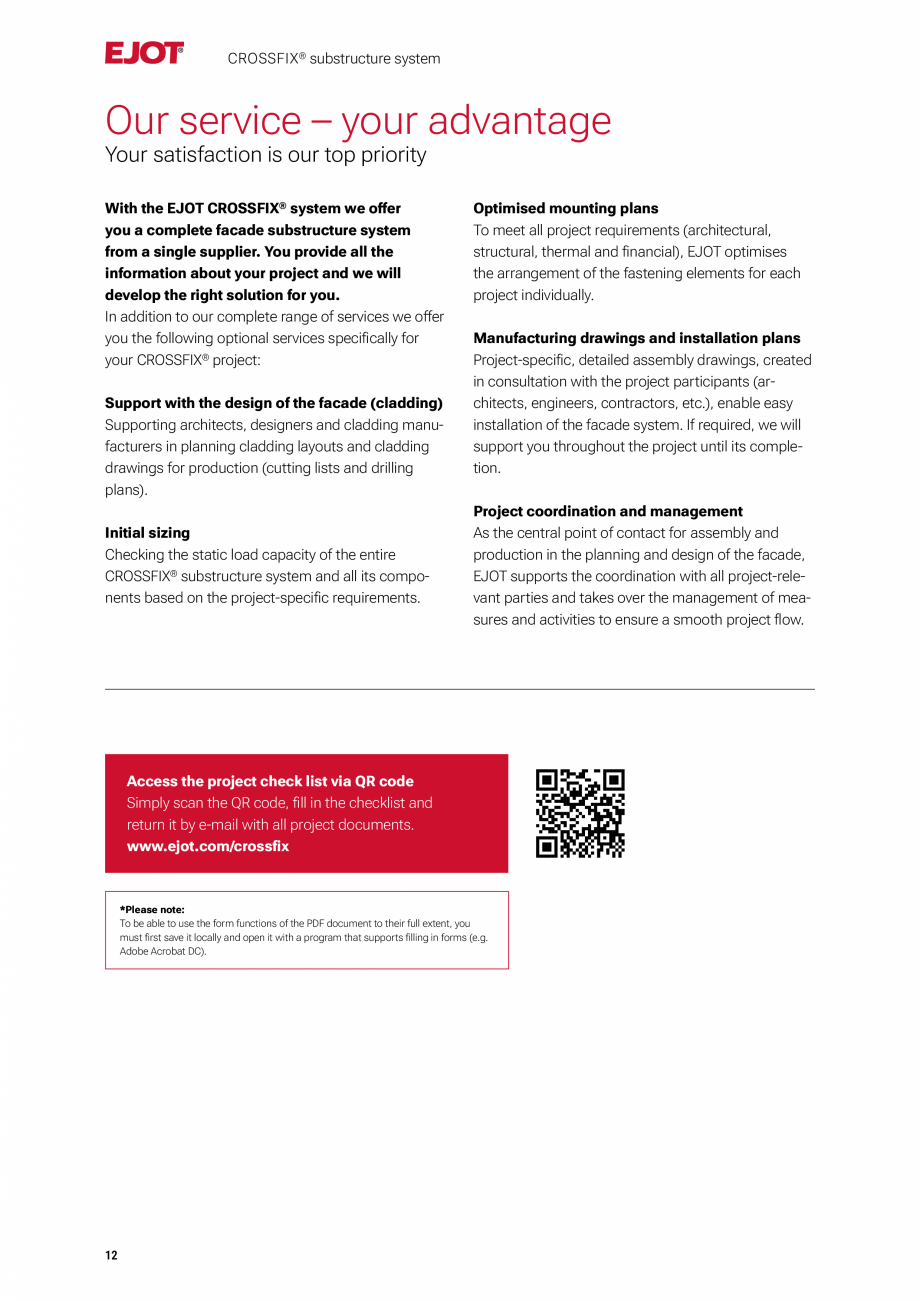 Pagina 12-Consola de inox pentru fatade ventilate EJOT Crossfix&reg; Catalog, brosura Engleza 
you a complete ...