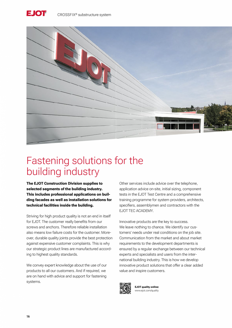 Pagina 16-Consola de inox pentru fatade ventilate EJOT Crossfix&reg; Catalog, brosura Engleza astening...