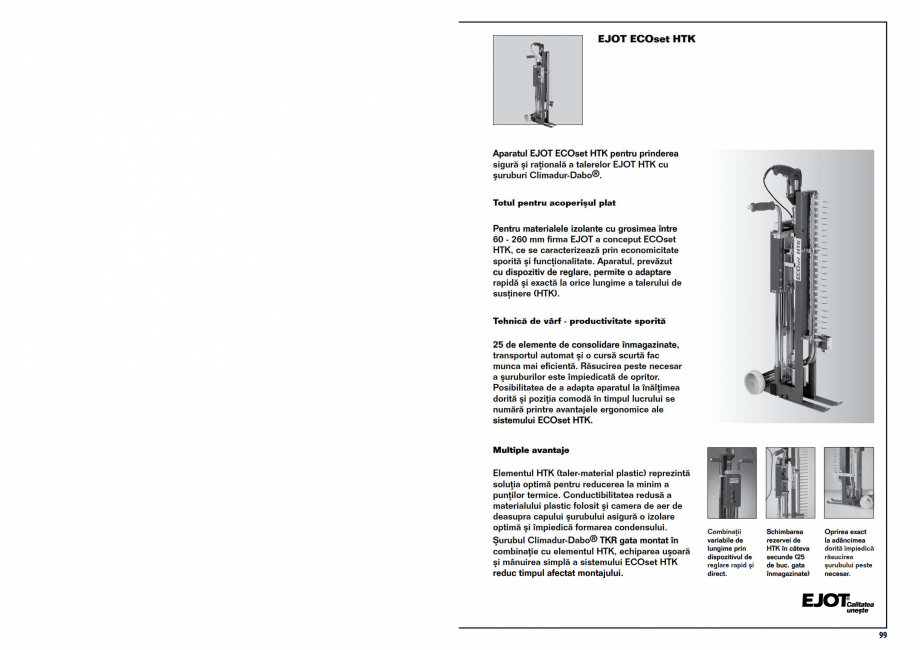 Pagina 1-Fisa tehnica unealta instalare a talerelor EJOT&reg; HTK 2G EJOT ECOset HTK Fisa tehnica Romana 