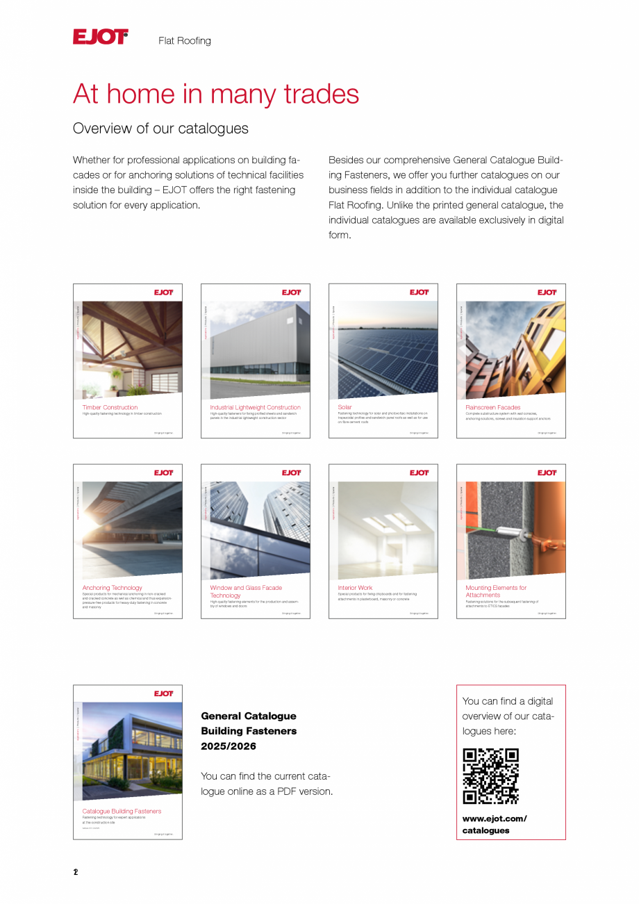 Pagina 2-Sisteme de fixare pentru acoperisuri plane EJOT Catalog, brosura Engleza ng technology in timber...