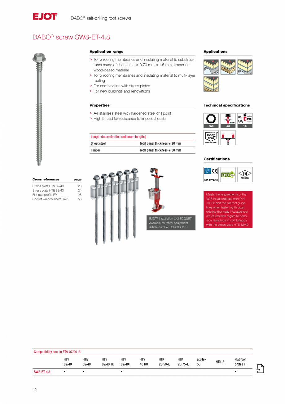 Pagina 11-Sisteme de fixare pentru acoperisuri plane EJOT Catalog, brosura Engleza ting
This is an alloy...