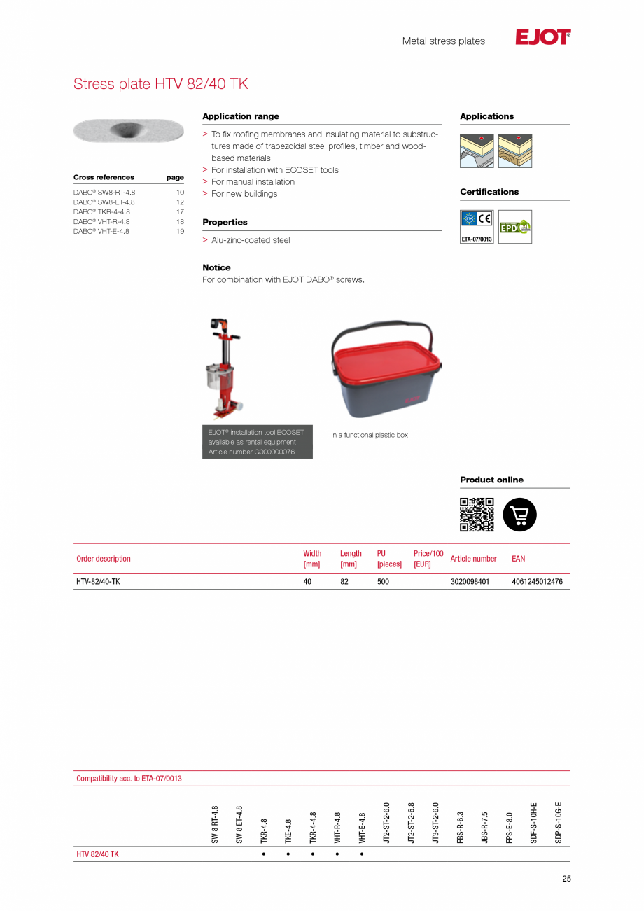Pagina 24-Sisteme de fixare pentru acoperisuri plane EJOT Catalog, brosura Engleza Tek

EJOT® installation...