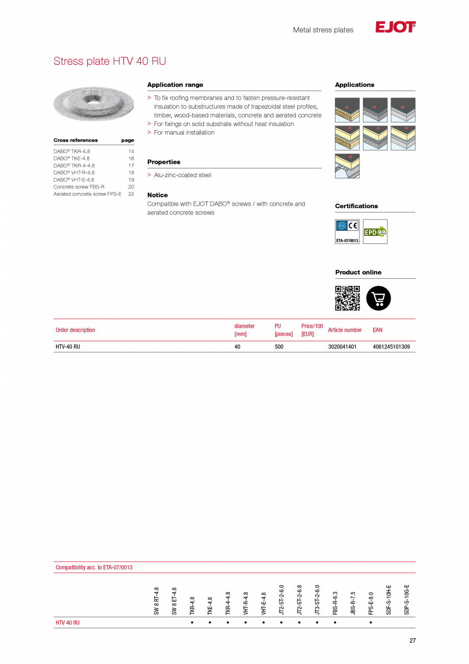 Pagina 26-Sisteme de fixare pentru acoperisuri plane EJOT Catalog, brosura Engleza ntal equipment
Article...