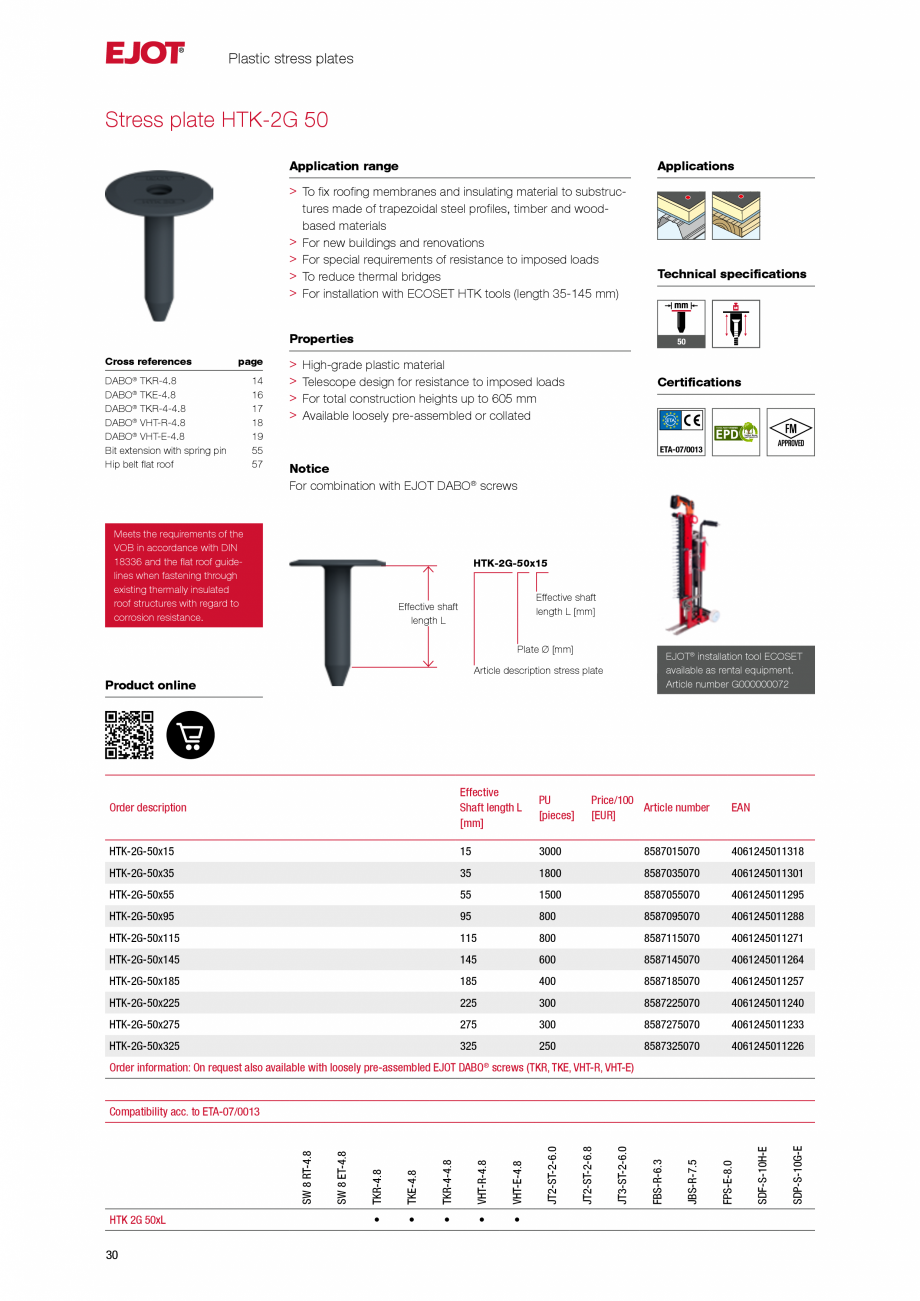 Pagina 29-Sisteme de fixare pentru acoperisuri plane EJOT Catalog, brosura Engleza et 0.8mm /1.0mm/1.2mm,...