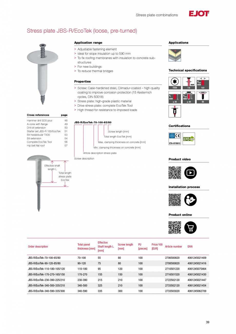 Pagina 39-Sisteme de fixare pentru acoperisuri plane EJOT Catalog, brosura Engleza 82/40-TK

40

82

500
...