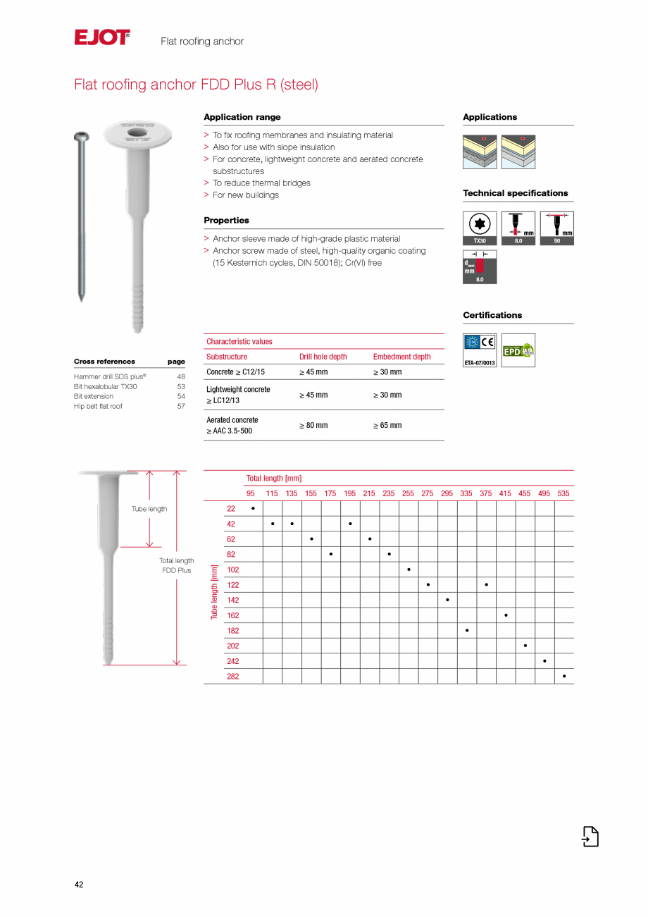 Pagina 42-Sisteme de fixare pentru acoperisuri plane EJOT Catalog, brosura Engleza DABO® TKE-4.8
DABO®...