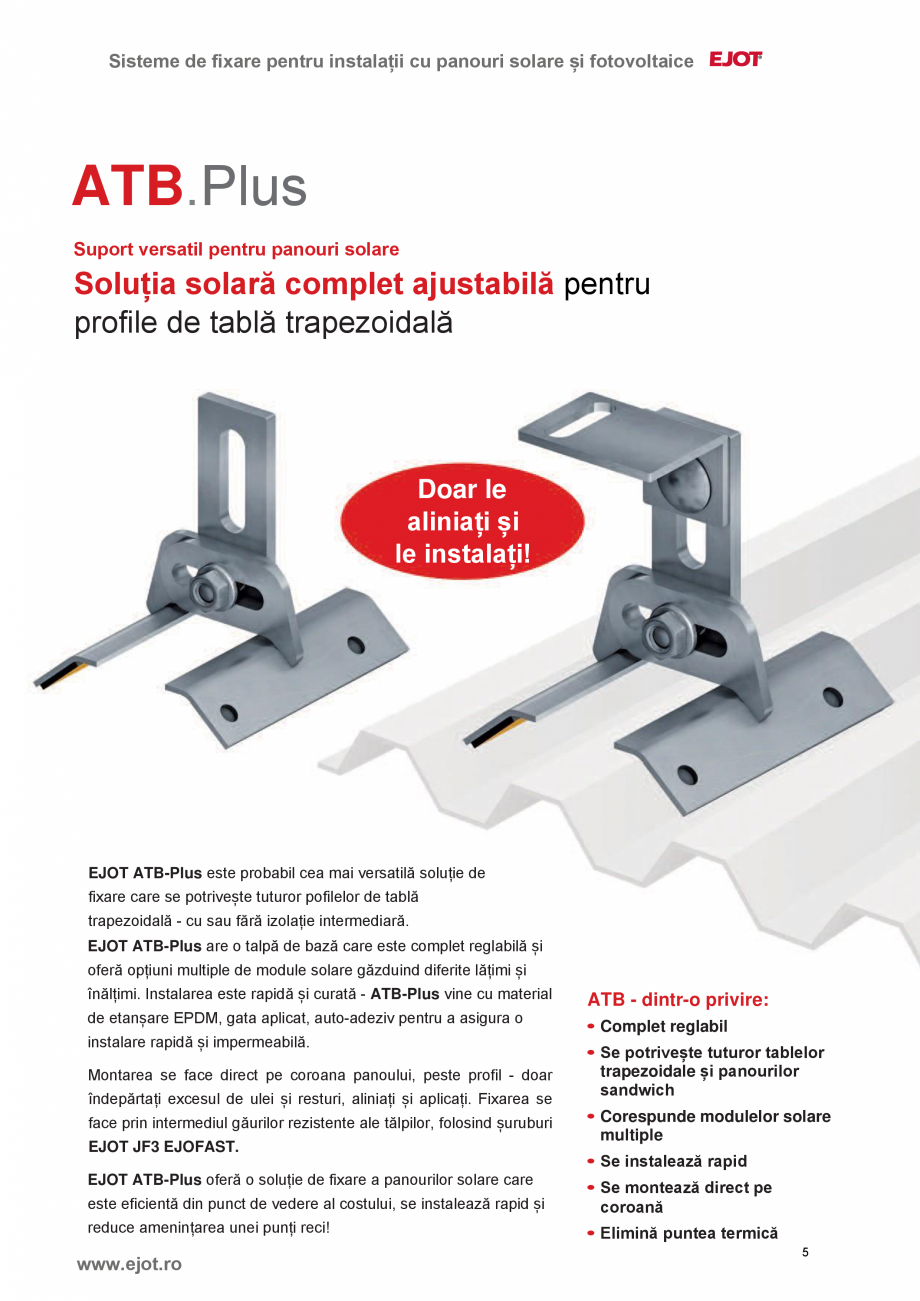 Pagina 5-Elemente de fixare pentru instalații solare și fotovoltaice EJOT  JT3-SB-3-8,0xL, ATB Plus, ORKAN ...