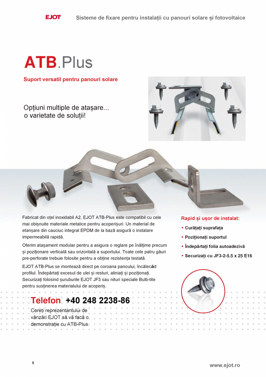 Pagina 6-Elemente de fixare pentru instalații solare și fotovoltaice EJOT  JT3-SB-3-8,0xL, ATB Plus, ORKAN ...