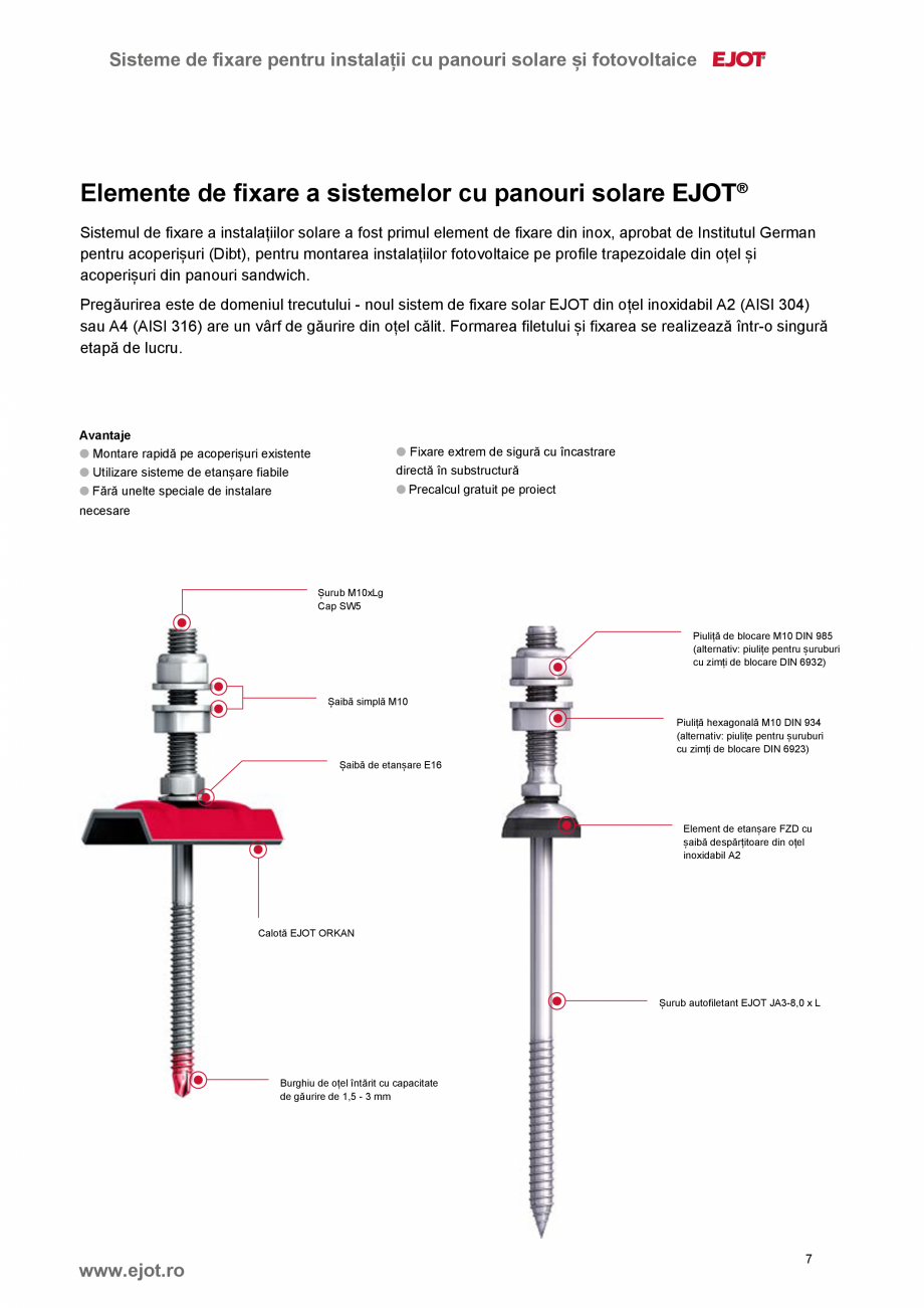Pagina 7-Elemente de fixare pentru instalații solare și fotovoltaice EJOT  JT3-SB-3-8,0xL, ATB Plus, ORKAN ...
