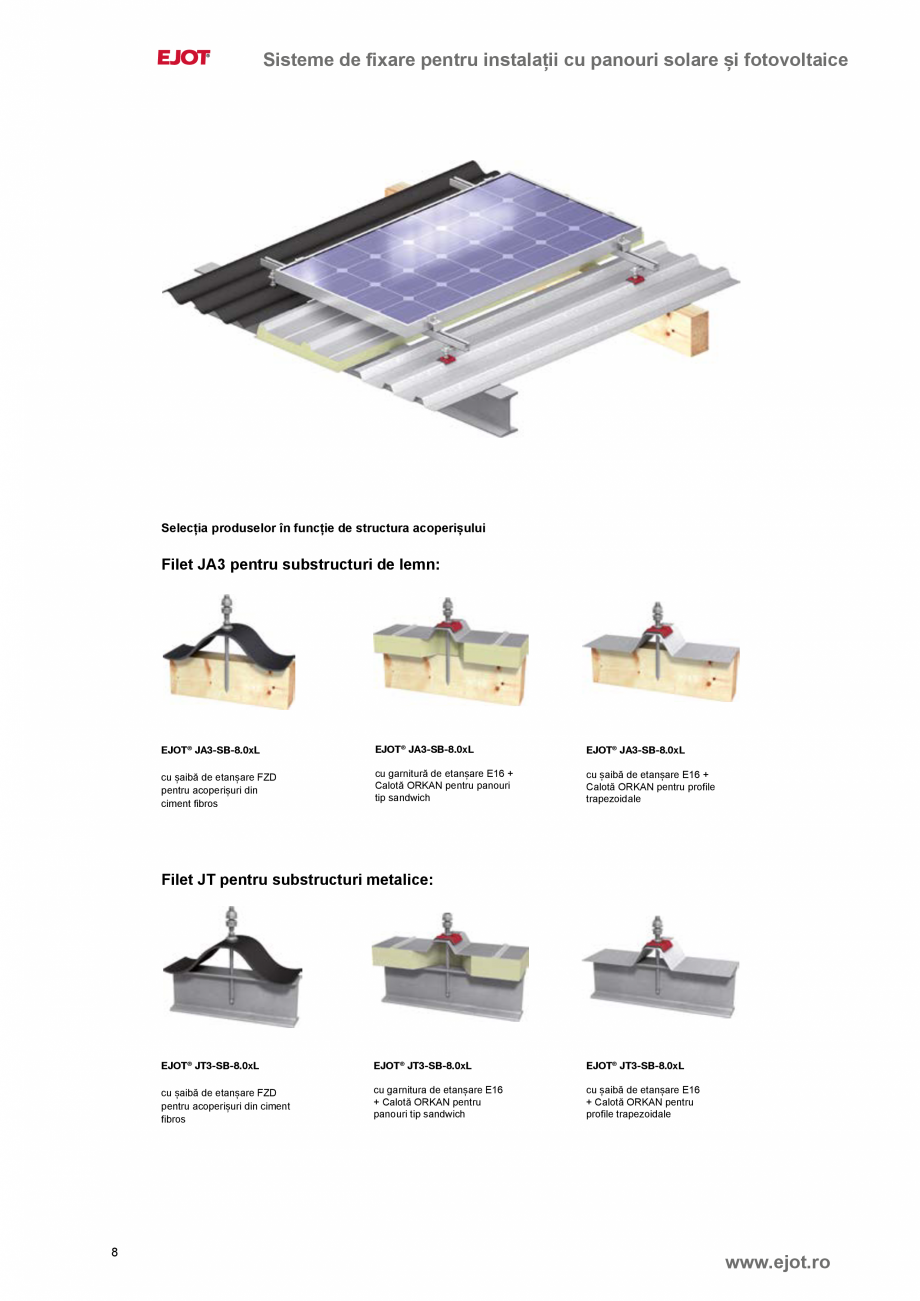 Pagina 8-Elemente de fixare pentru instalații solare și fotovoltaice EJOT  JT3-SB-3-8,0xL, ATB Plus, ORKAN ...
