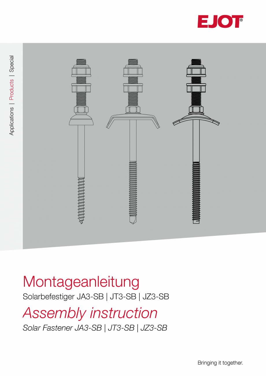 Pagina 1-Istructiuni de asamblare sisteme de fixare pentru instalații solare și fotovoltaice EJOT ...