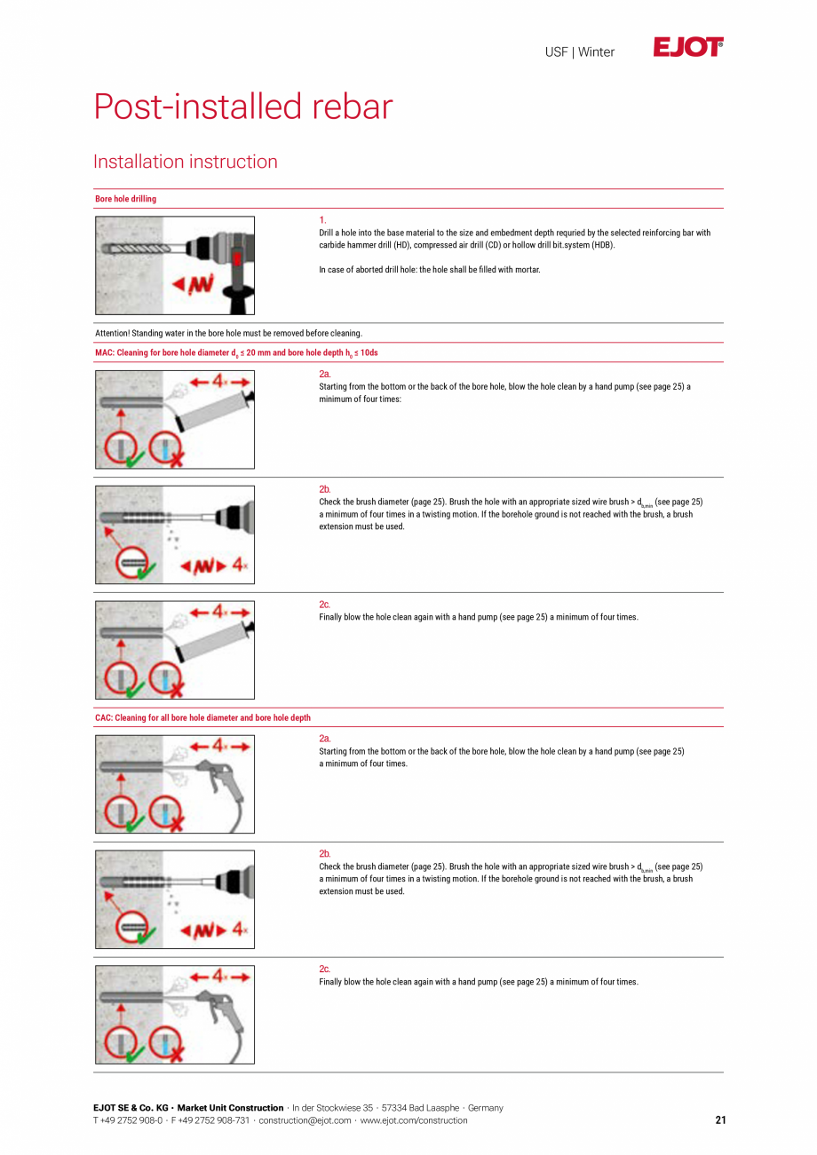 Pagina 21-Detalii tehnice mortar chimic USF/ USF Winter EJOT Multifix USF Catalog, brosura Engleza 
188

255

...