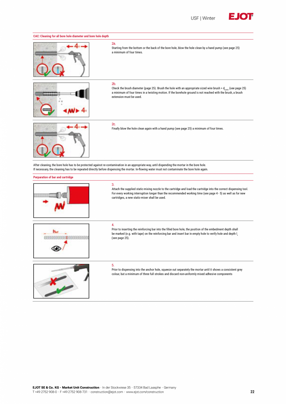 Pagina 22-Detalii tehnice mortar chimic USF/ USF Winter EJOT Multifix USF Catalog, brosura Engleza e...