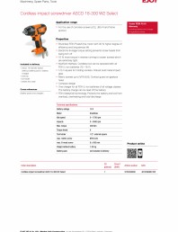 Fisa tehnica surubelniță cu percuție fără fir 