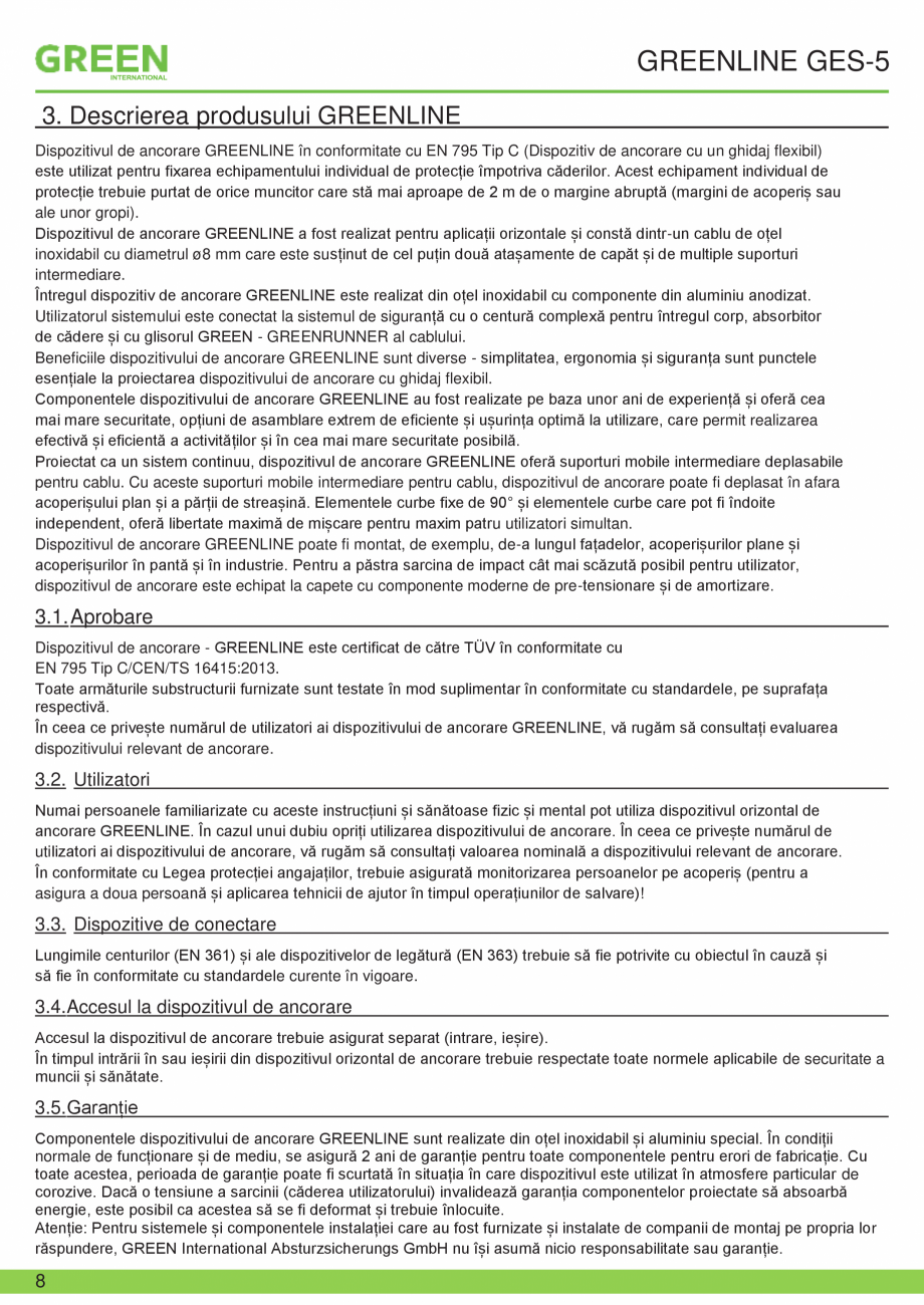 Pagina 8-Fisa tehnica sistem siguranta Greenline GES-5 GRUN Fisa tehnica Romana ntului depășește valoarea ...