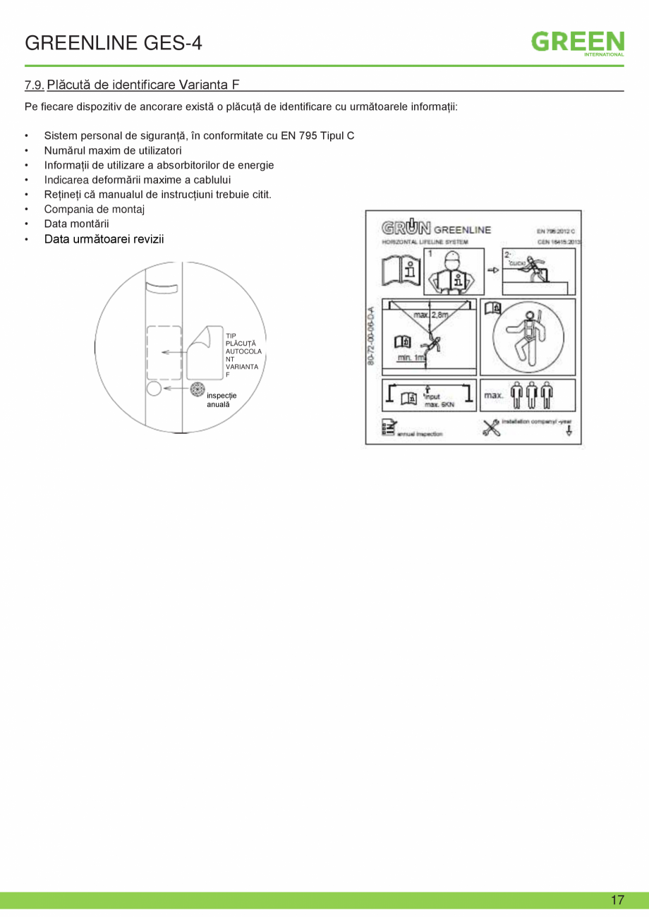 Pagina 17-Fisa tehnica sistem siguranta Greenline GES-4 GRUN Fisa tehnica Romana e pre-tensionare și de...