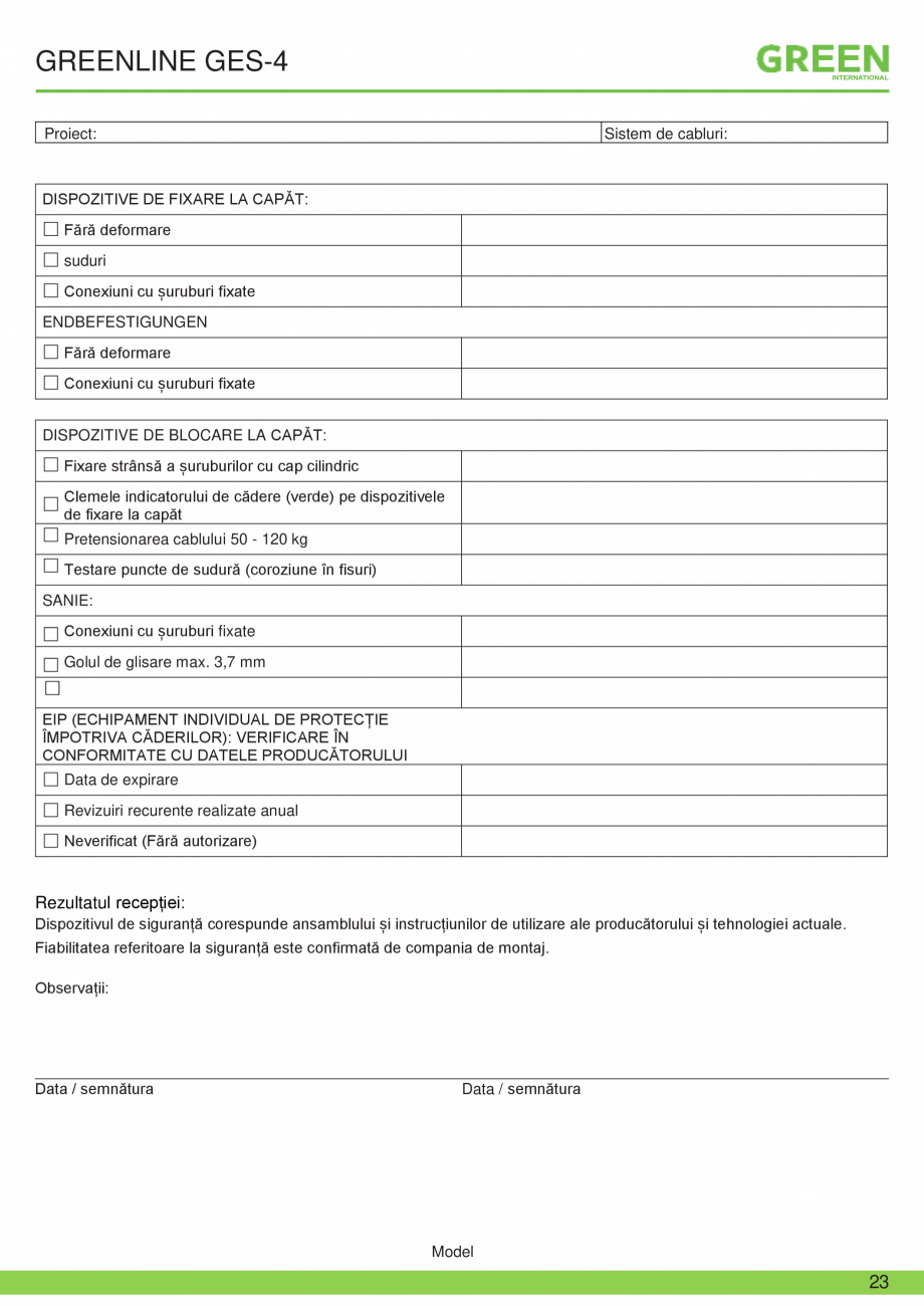 Pagina 23-Fisa tehnica sistem siguranta Greenline GES-4 GRUN Fisa tehnica Romana ra.

• Fixați carabinieră...