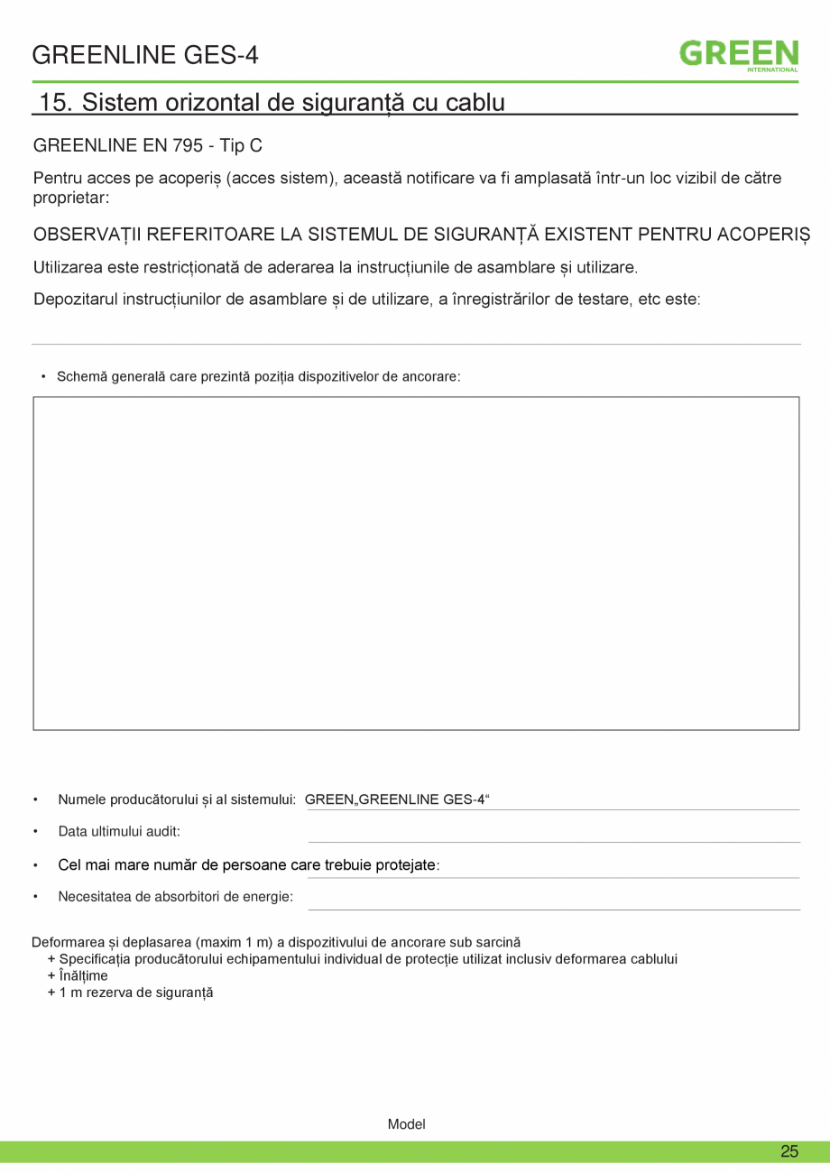 Pagina 25-Fisa tehnica sistem siguranta Greenline GES-4 GRUN Fisa tehnica Romana fi de maxim 3,7 mm când este...