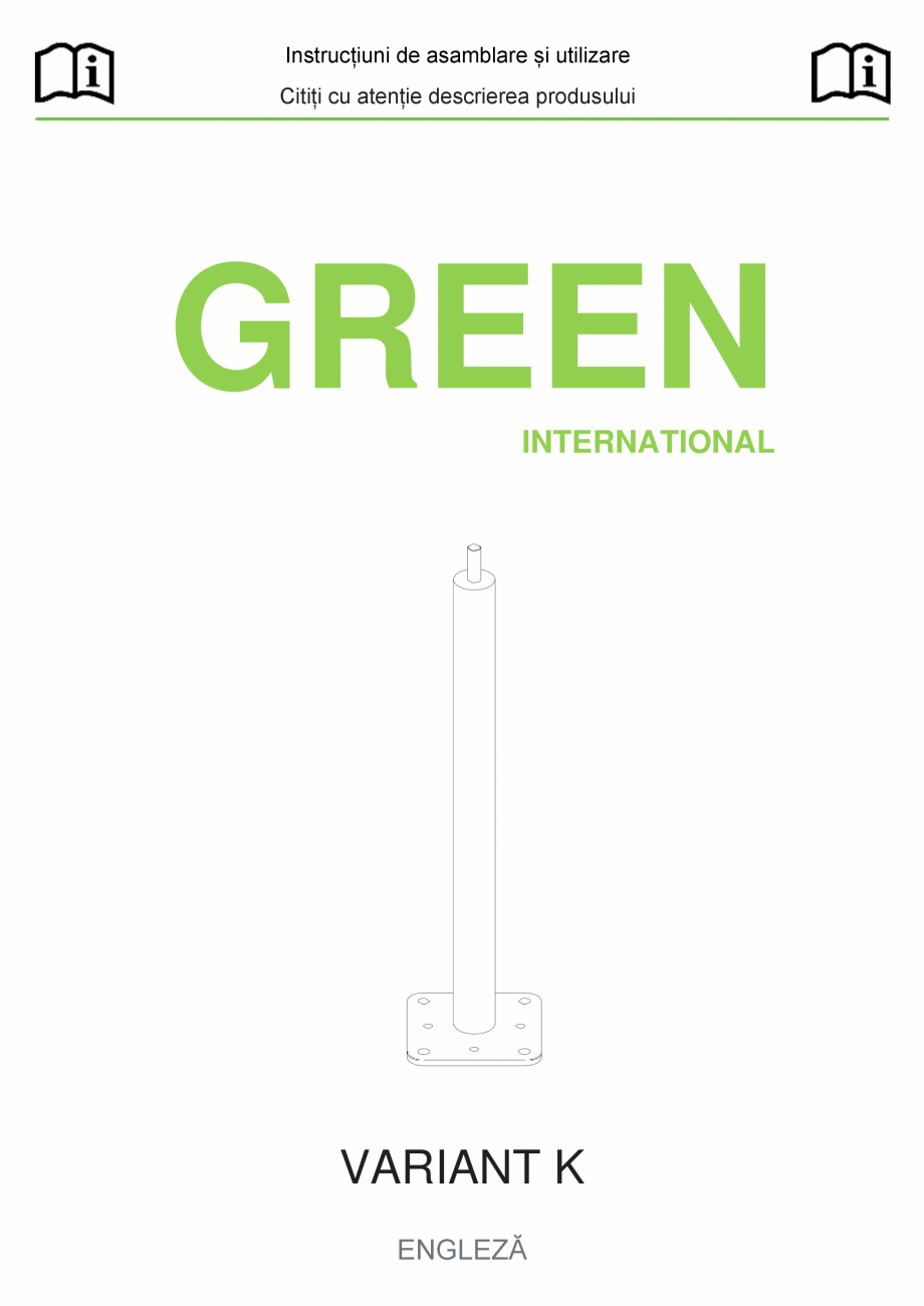 Pagina 1-Fisa tehnica sistem siguranta Variant K GRUN Fisa tehnica Romana Instrucțiuni de asamblare și...