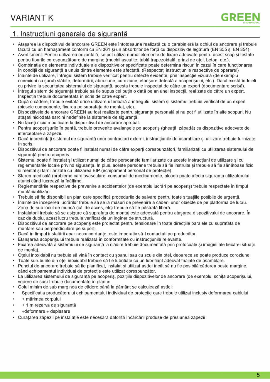 Pagina 5-Fisa tehnica sistem siguranta Variant K GRUN Fisa tehnica Romana mentale de proiectare
11.4....