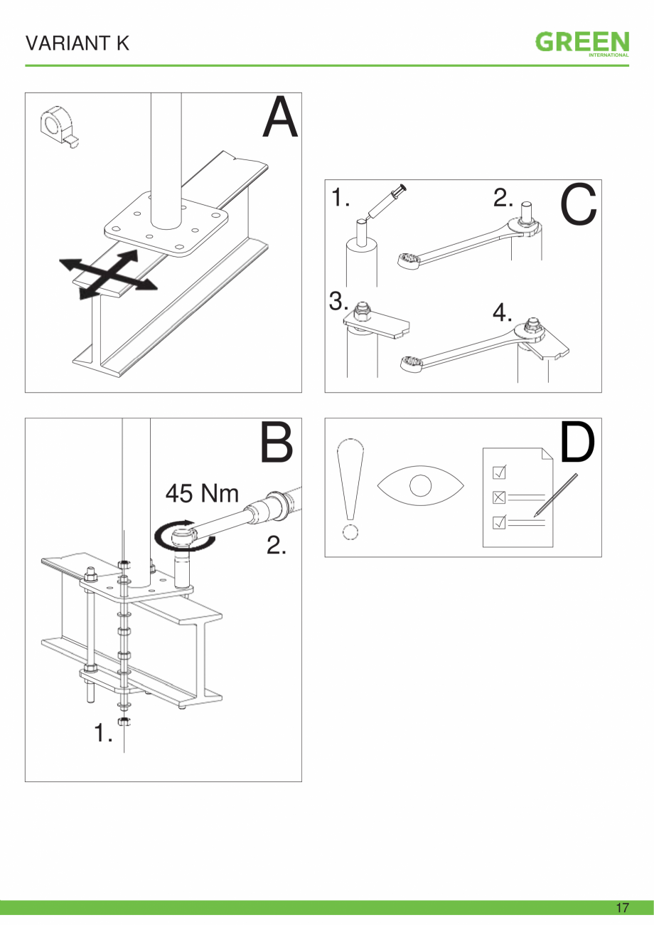 Pagina 17-Fisa tehnica sistem siguranta Variant K GRUN Fisa tehnica Romana . 435 mm / max. 1065 mm

2.

C

4x
...