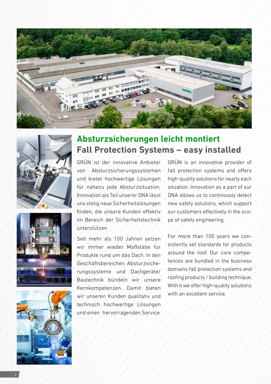 Pagina 2-Catalog sisteme de siguranta pentru acoperisuri GRUN Catalog, brosura Engleza, Germana sere...