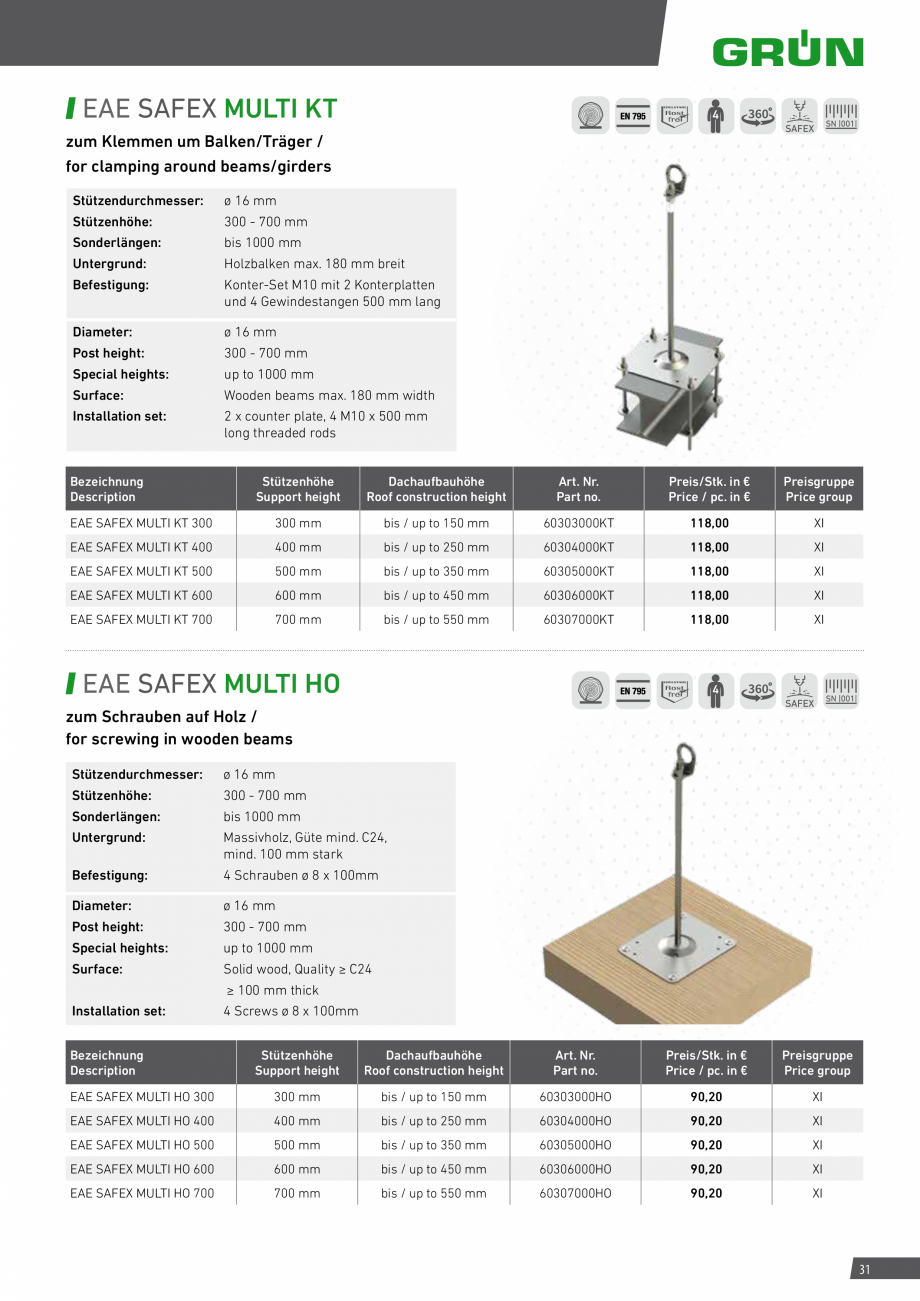 Pagina 31-Catalog sisteme de siguranta pentru acoperisuri GRUN Catalog, brosura Engleza, Germana  Z

4

zum...