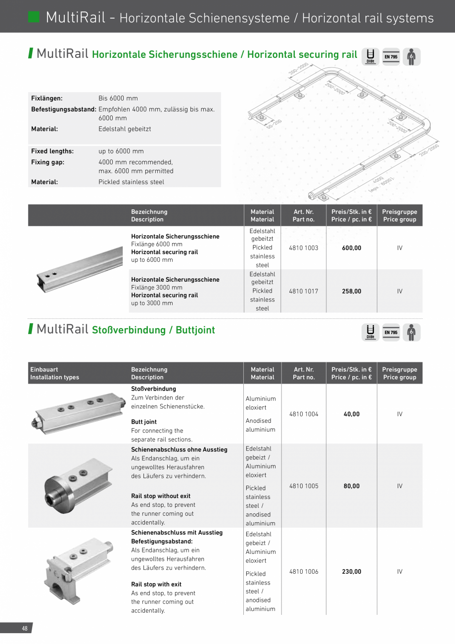 Pagina 48-Catalog sisteme de siguranta pentru acoperisuri GRUN Catalog, brosura Engleza, Germana to 150 mm
...