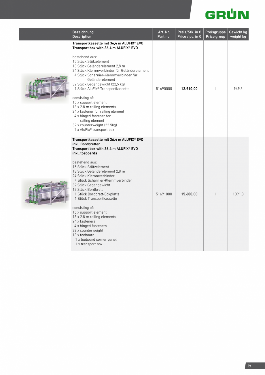 Pagina 59-Catalog sisteme de siguranta pentru acoperisuri GRUN Catalog, brosura Engleza, Germana...