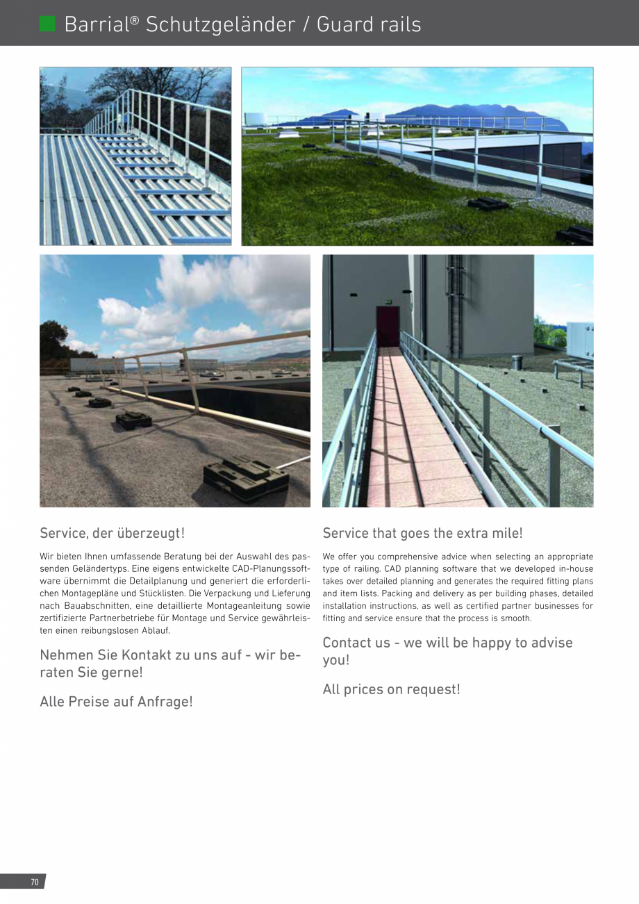 Pagina 70-Catalog sisteme de siguranta pentru acoperisuri GRUN Catalog, brosura Engleza, Germana rice / pc. in...