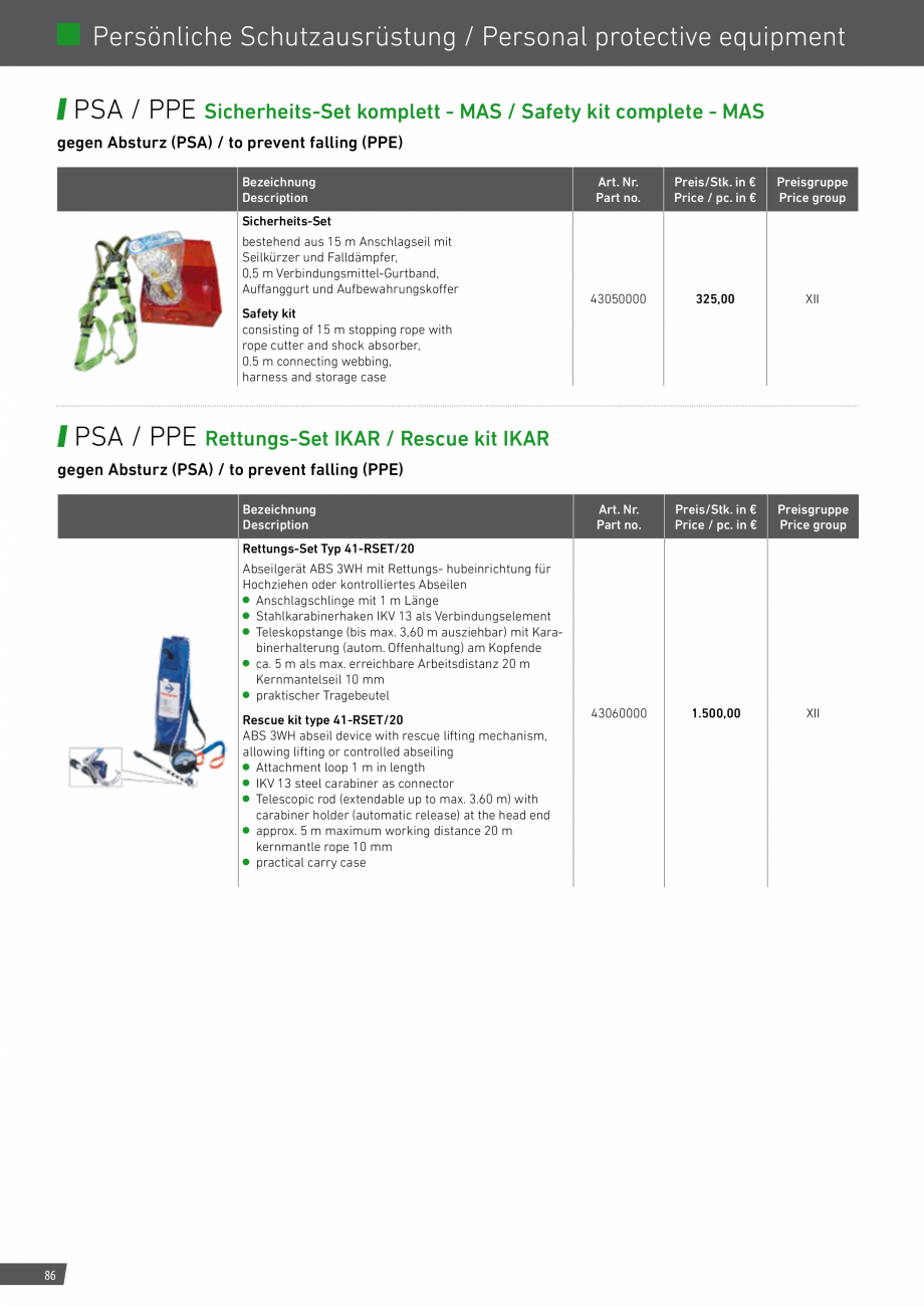 Pagina 86-Catalog sisteme de siguranta pentru acoperisuri GRUN Catalog, brosura Engleza, Germana s < 100 mm...