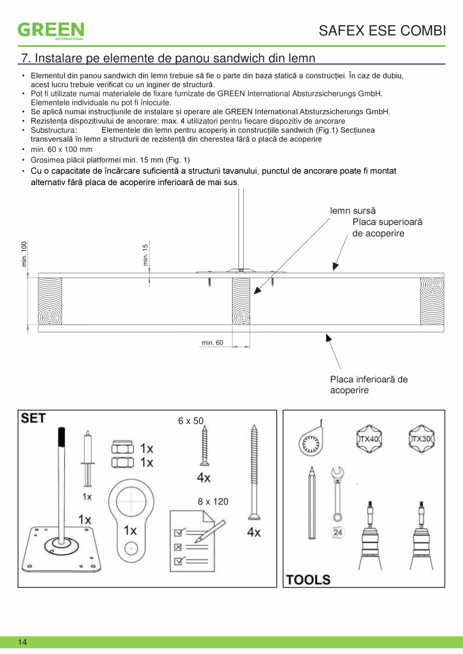 Pagina 14-Fisa tehnica sistem siguranta SAFEX ESE COMBI GRUN Fisa tehnica Romana ansversale a dalei cu miez...