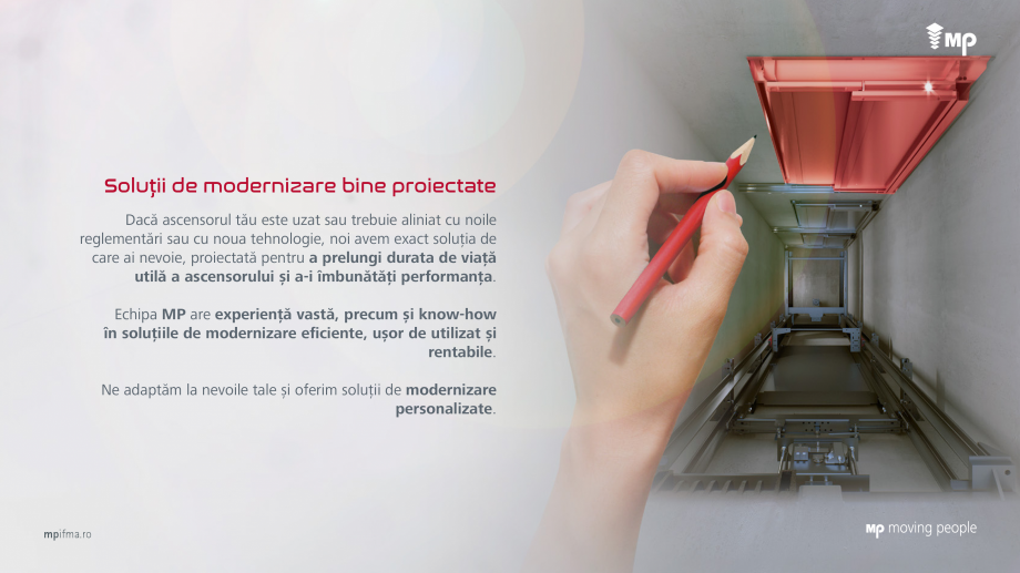 Pagina 3-Modernizarea ascensoarelor MP IFMA Catalog, brosura Romana  de produse fiabile.

mpifma.ro
...