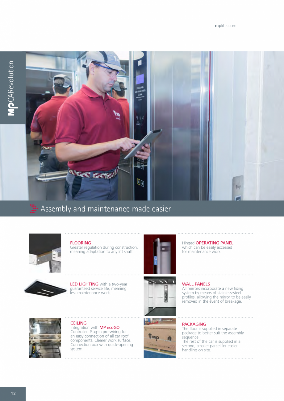 Pagina 12 - Catalog - Cabine de pasageri MP MP IFMA Catalog, brosura Engleza  are shown in the photo...