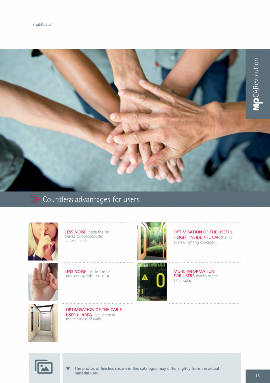 Pagina 13-Catalog - Cabine de pasageri MP MP IFMA Catalog, brosura Engleza 2
DISPLAY: LCD | HANDRAIL: P13X12 |...