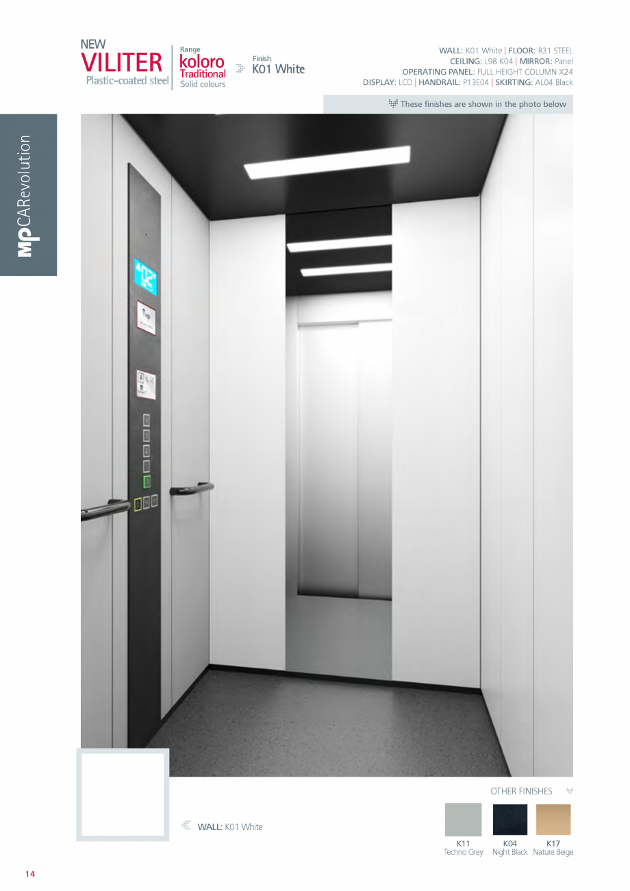 Pagina 14 - Catalog - Cabine de pasageri MP MP IFMA Catalog, brosura Engleza G56 Marengo
CEILING:...