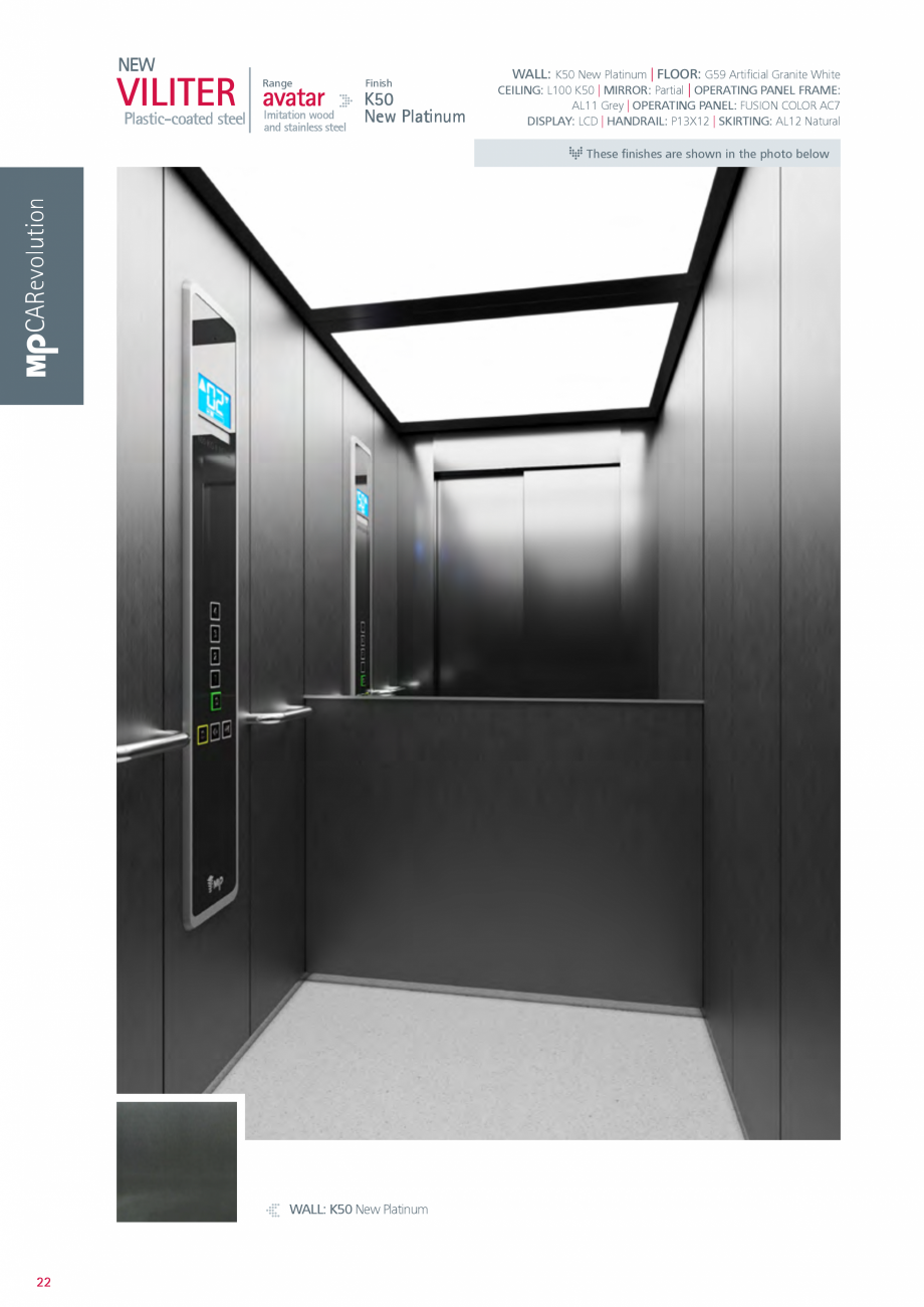 Pagina 22-Catalog - Cabine de pasageri MP MP IFMA Catalog, brosura Engleza 4 Black | OPERATING PANEL: FUSION...